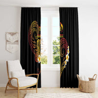 Personalised Papua New Guinea Sepik Window Curtain Plumeria Floral Tribal Pattern - Polynesian Pride