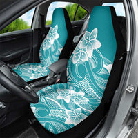 Polynesian Plumeria Flowers Tribal Car Seat Cover Pacific Tattoo Teal Style - Polynesian Pride