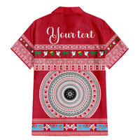 Personalised Fiji Marau Na Kerisimasi Family Matching Mermaid Dress and Hawaiian Shirt Merry Christmas Tapa Pattern Red Style LT9 - Polynesian Pride