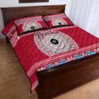 Personalised Fiji Marau Na Kerisimasi Quilt Bed Set Merry Christmas Tapa Pattern Red Style LT9 - Polynesian Pride