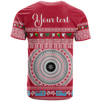 Personalised Fiji Marau Na Kerisimasi T Shirt Merry Christmas Tapa Pattern Red Style LT9 - Polynesian Pride