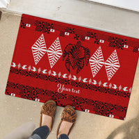 Personalised Tonga Kilisimasi Fiefia Rubber Doormat Merry Christmas with Turtle Ngatu Pattern LT9 - Polynesian Pride