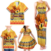 PNG Hamamas Krismas Family Matching Tank Maxi Dress and Hawaiian Shirt Papua New Guinea Bird Of Paradise Merry Christmas Gold Style LT9 - Polynesian Pride