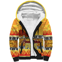 PNG Hamamas Krismas Sherpa Hoodie Papua New Guinea Bird Of Paradise Merry Christmas Gold Style LT9 Unisex Gold - Polynesian Pride