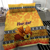 Personalised PNG Hamamas Krismas Bedding Set Papua New Guinea Bird Of Paradise Merry Christmas Gold Style LT9 - Polynesian Pride