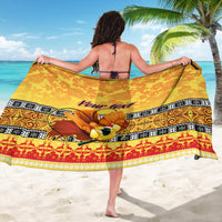 Personalised PNG Hamamas Krismas Sarong Papua New Guinea Bird Of Paradise Merry Christmas Gold Style LT9 - Polynesian Pride