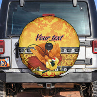 Personalised PNG Hamamas Krismas Spare Tire Cover Papua New Guinea Bird Of Paradise Merry Christmas Gold Style LT9 - Polynesian Pride