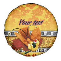 Personalised PNG Hamamas Krismas Spare Tire Cover Papua New Guinea Bird Of Paradise Merry Christmas Gold Style LT9 - Polynesian Pride