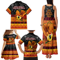 PNG Hamamas Krismas Family Matching Tank Maxi Dress and Hawaiian Shirt Papua New Guinea Bird Of Paradise Merry Christmas Black Style LT9 - Polynesian Pride
