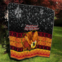PNG Hamamas Krismas Quilt Papua New Guinea Bird Of Paradise Merry Christmas Black Style LT9 - Polynesian Pride