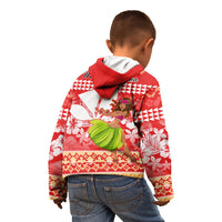 Hawaii Mele Kalikimaka Kid Hoodie Santa Claus and Hula Dancing Merry Christmas LT9 - Polynesian Pride