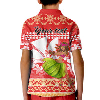 Personalised Hawaii Mele Kalikimaka Kid Polo Shirt Santa Claus and Hula Dancing Merry Christmas LT9 - Polynesian Pride