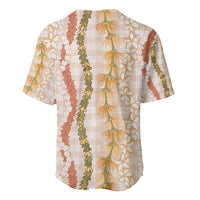 Hawaiian Ohia Lehua Lei Baseball Jersey Plaid Palaka Ahiehie Pattern - Polynesian Pride