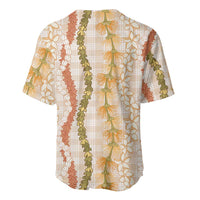 Hawaiian Ohia Lehua Lei Baseball Jersey Plaid Palaka Ahiehie Pattern LT9 - Polynesian Pride