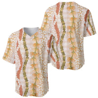 Hawaiian Ohia Lehua Lei Baseball Jersey Plaid Palaka Ahiehie Pattern LT9 - Polynesian Pride