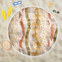 Hawaiian Ohia Lehua Lei Beach Blanket Plaid Palaka Ahiehie Pattern - Polynesian Pride