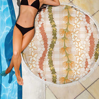 Hawaiian Ohia Lehua Lei Beach Blanket Plaid Palaka Ahiehie Pattern - Polynesian Pride