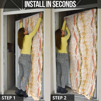 Hawaiian Ohia Lehua Lei Door Cover Plaid Palaka Ahiehie Pattern - Polynesian Pride