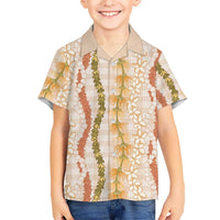 Hawaiian Ohia Lehua Lei Family Matching Mermaid Dress and Hawaiian Shirt Plaid Palaka Ahiehie Pattern - Polynesian Pride