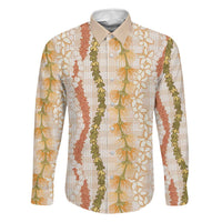 Hawaiian Ohia Lehua Lei Family Matching Off The Shoulder Long Sleeve Dress and Hawaiian Shirt Plaid Palaka Ahiehie Pattern - Polynesian Pride