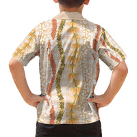 Hawaiian Ohia Lehua Lei Family Matching Off Shoulder Maxi Dress and Hawaiian Shirt Plaid Palaka Ahiehie Pattern - Polynesian Pride