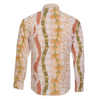 Hawaiian Ohia Lehua Lei Family Matching Off Shoulder Short Dress and Hawaiian Shirt Plaid Palaka Ahiehie Pattern - Polynesian Pride