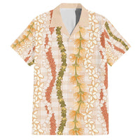 Hawaiian Ohia Lehua Lei Hawaiian Shirt Plaid Palaka Ahiehie Pattern LT9 Beige - Polynesian Pride