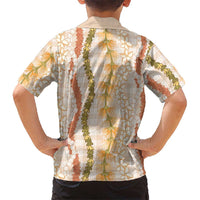 Hawaiian Ohia Lehua Lei Kid Hawaiian Shirt Plaid Palaka Ahiehie Pattern - Polynesian Pride