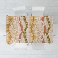 Hawaiian Ohia Lehua Lei Tablecloth Plaid Palaka Ahiehie Pattern - Polynesian Pride