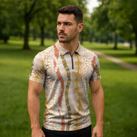 Hawaiian Ohia Lehua Lei Zipper Polo Shirt Plaid Palaka Ahiehie Pattern LT9 - Polynesian Pride