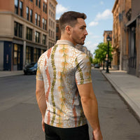 Hawaiian Ohia Lehua Lei Zipper Polo Shirt Plaid Palaka Ahiehie Pattern LT9 - Polynesian Pride