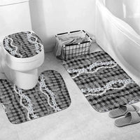 Hawaiian Ohia Lehua Lei Bathroom Set Plaid Palaka Eleele Pattern - Polynesian Pride