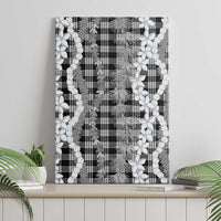 Hawaiian Ohia Lehua Lei Canvas Wall Art Plaid Palaka Eleele Pattern - Polynesian Pride