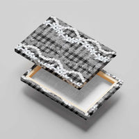 Hawaiian Ohia Lehua Lei Canvas Wall Art Plaid Palaka Eleele Pattern - Polynesian Pride