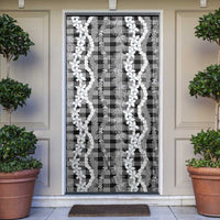Hawaiian Ohia Lehua Lei Door Cover Plaid Palaka Eleele Pattern - Polynesian Pride