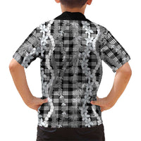 Hawaiian Ohia Lehua Lei Family Matching Off Shoulder Maxi Dress and Hawaiian Shirt Plaid Palaka Eleele Pattern - Polynesian Pride