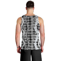 Hawaiian Ohia Lehua Lei Men Tank Top Plaid Palaka Eleele Pattern - Polynesian Pride