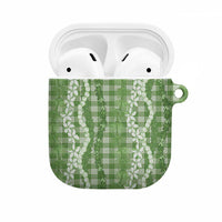Hawaiian Ohia Lehua Lei AirPods Case Plaid Palaka Omaomao Pattern - Polynesian Pride