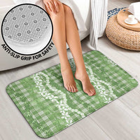 Hawaiian Ohia Lehua Lei Bathroom Set Plaid Palaka Omaomao Pattern - Polynesian Pride