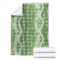 Hawaiian Ohia Lehua Lei Blanket Plaid Palaka Omaomao Pattern - Polynesian Pride