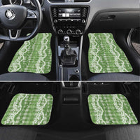 Hawaiian Ohia Lehua Lei Car Mats Plaid Palaka Omaomao Pattern - Polynesian Pride