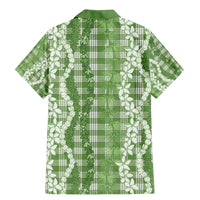 Hawaiian Ohia Lehua Lei Family Matching Mermaid Dress and Hawaiian Shirt Plaid Palaka Omaomao Pattern - Polynesian Pride