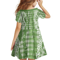 Hawaiian Ohia Lehua Lei Family Matching Off Shoulder Maxi Dress and Hawaiian Shirt Plaid Palaka Omaomao Pattern - Polynesian Pride