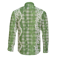 Hawaiian Ohia Lehua Lei Family Matching Off Shoulder Maxi Dress and Hawaiian Shirt Plaid Palaka Omaomao Pattern - Polynesian Pride