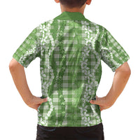 Hawaiian Ohia Lehua Lei Family Matching Puletasi and Hawaiian Shirt Plaid Palaka Omaomao Pattern - Polynesian Pride