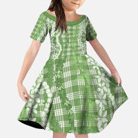 Hawaiian Ohia Lehua Lei Family Matching Puletasi and Hawaiian Shirt Plaid Palaka Omaomao Pattern - Polynesian Pride