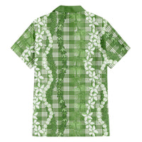 Hawaiian Ohia Lehua Lei Family Matching Summer Maxi Dress and Hawaiian Shirt Plaid Palaka Omaomao Pattern - Polynesian Pride