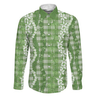 Hawaiian Ohia Lehua Lei Family Matching Tank Maxi Dress and Hawaiian Shirt Plaid Palaka Omaomao Pattern - Polynesian Pride
