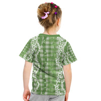 Hawaiian Ohia Lehua Lei Kid T Shirt Plaid Palaka Omaomao Pattern LT9 - Polynesian Pride