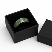 Hawaiian Ohia Lehua Lei Spinner Ring Plaid Palaka Omaomao Pattern - Polynesian Pride